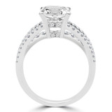 Princess Lab Created Diamond Three-Row Split-Shank Solitaire with Accents Engagement Ring in White Gold (MVSLG1186-W)