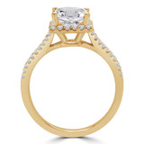 Princess Lab Created Diamond Split-Shank Cathedral Square Halo Engagement Ring in Yellow Gold (MVSLG1187-Y)