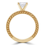 Round Lab Created Diamond Vintage Solitaire Engagement Ring in Yellow Gold (MVSLG1188-Y)