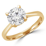 Round Lab Created Diamond Tapered Cathedral Solitaire Engagement Ring in Yellow Gold (MVSLG1189-Y)