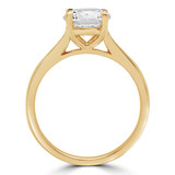 Round Lab Created Diamond Tapered Cathedral Solitaire Engagement Ring in Yellow Gold (MVSLG1189-Y)