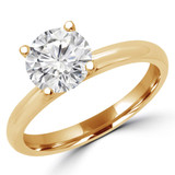 Round Lab Created Diamond Solitaire Engagement Ring in Yellow Gold (MVSLG1190-Y)
