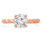 Round Lab Created Diamond Twisted Solitaire Engagement Ring in Rose Gold (MVSLG1191-R)