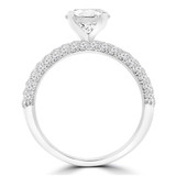 Round Lab Created Diamond Three-Row Solitaire with Accents Engagement Ring in White Gold (MVSLG1198-W)