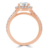 Round Lab Created Diamond Cathedral Open Bridge Round Halo Engagement Ring in Rose Gold (MVSLG1199-R)