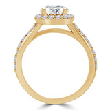 Round Lab Created Diamond Cathedral Open Bridge Round Halo Engagement Ring in Yellow Gold (MVSLG1199-Y)