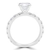 Round Lab Created Diamond Solitaire with Accents Engagement Ring in White Gold (MVSLG1201-W)