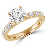Round Lab Created Diamond Solitaire with Accents Engagement Ring in Yellow Gold (MVSLG1201-Y)