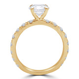Round Lab Created Diamond Solitaire with Accents Engagement Ring in Yellow Gold (MVSLG1201-Y)