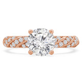 Round Lab Created Diamond Solitaire with Accents Engagement Ring in Rose Gold (MVSLG1206-R)