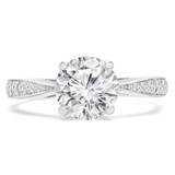 Round Lab Created Diamond Tapered Cathedral Solitaire with Accents Engagement Ring in White Gold (MVSLG1207-W)