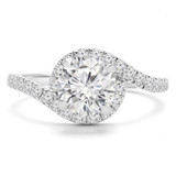 Round Lab Created Diamond Bypass Halo Engagement Ring in White Gold (MVSLG1224-W)