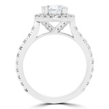Round Lab Created Diamond Cathedral Round Halo Engagement Ring in White Gold (MVSLG1226-W)