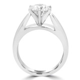 Round Lab Created Diamond Pinched Cathedral 6-Prong Solitaire Engagement Ring in White Gold (MVSLG1230-W)