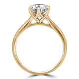 Round Lab Created Diamond Cathedral 6-Prong Solitaire Engagement Ring in Yellow Gold (MVSLG1232-Y)
