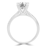 Round Lab Created Diamond Cathedral Solitaire with Accents Engagement Ring in White Gold (MVSLG1239-W)