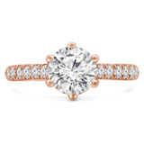 Round Lab Created Diamond Cathedral 6-Prong Solitaire with Accents Engagement Ring in Rose Gold (MVSLG1245-R)