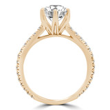 Round Lab Created Diamond Cathedral 6-Prong Solitaire with Accents Engagement Ring in Yellow Gold (MVSLG1245-Y)