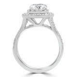 Round Lab Created Diamond Cathedral Double Cushion Halo Engagement Ring in White Gold (MVSLG1246-W)
