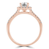 Round Lab Created Diamond Split-Shank Halo Engagement Ring in Rose Gold (MVSLG1247-R)