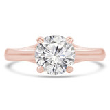 Round Lab Created Diamond Solitaire Engagement Ring in Rose Gold (MVSLG1248-R)