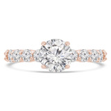 Round Lab Created Diamond Shared Prong Solitaire with Accents Engagement Ring in Rose Gold (MVSLG1251-R)