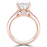 Princess Lab Created Diamond Cathedral Solitaire with Accents Engagement Ring in Rose Gold (MVSLG1254-R)