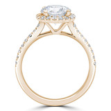 Round Lab Created Diamond Cathedral Halo Engagement Ring in Yellow Gold with Accents (MVSLG1261-Y)