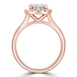 Round Lab Created Diamond Cathedral Cushion Halo Engagement Ring in Rose Gold (MVSLG1263-R)