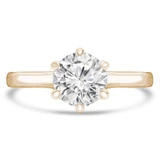 Round Lab Created Diamond 6-Prong Solitaire Engagement Ring in Yellow Gold (MVSLG1266-Y)
