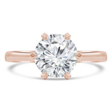 Round Lab Created Diamond 6-Prong Tapered Cathedral Solitaire Engagement Ring in Rose Gold (MVSLG1267-R)