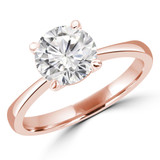 Round Lab Created Diamond Tapered Solitaire Engagement Ring in Rose Gold (MVSLG1268-R)