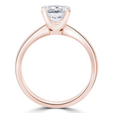 Round Lab Created Diamond Tapered Solitaire Engagement Ring in Rose Gold (MVSLG1268-R)