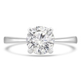 Round Lab Created Diamond Tapered Solitaire Engagement Ring in White Gold (MVSLG1268-W)
