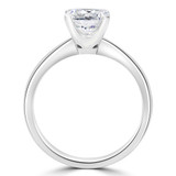 Round Lab Created Diamond Tapered Solitaire Engagement Ring in White Gold (MVSLG1268-W)