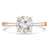 Round Lab Created Diamond Tapered Solitaire Engagement Ring in Yellow Gold (MVSLG1268-Y)