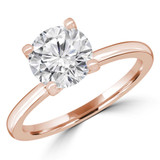 Round Lab Created Diamond Solitaire Engagement Ring in Rose Gold (MVSLG1269-R)