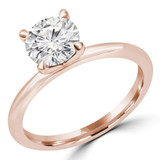 Round Lab Created Diamond Solitaire Engagement Ring in Rose Gold (MVSLG1270-R)