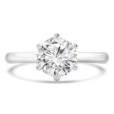 Round Lab Created Diamond 6-Prong Trellis Solitaire Engagement Ring in White Gold (MVSLG1271-W)