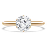 Round Lab Created Diamond 6-Prong Knife Edge Solitaire Engagement Ring in Yellow Gold (MVSLG1272-Y)