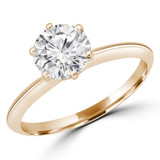 Round Lab Created Diamond 6-Prong Knife Edge Solitaire Engagement Ring in Yellow Gold (MVSLG1272-Y)