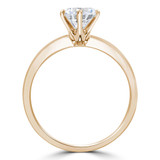 Round Lab Created Diamond 6-Prong Knife Edge Solitaire Engagement Ring in Yellow Gold (MVSLG1272-Y)