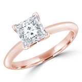 Princess Lab Created Diamond V-Prong Knife Edge Solitaire Engagement Ring in Rose Gold (MVSLG1273-R)