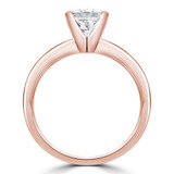 Princess Lab Created Diamond V-Prong Knife Edge Solitaire Engagement Ring in Rose Gold (MVSLG1273-R)