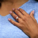 Princess Lab Created Diamond V-Prong Knife Edge Solitaire Engagement Ring in White Gold (MVSLG1273-W)