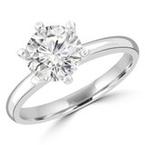 Round Lab Created Diamond 6-Prong Solitaire Engagement Ring in White Gold (MVSLG1274-W)