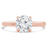 Round Lab Created Diamond Trellis Solitaire Engagement Ring in Rose Gold (MVSLG1278-R)