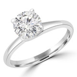 Round Lab Created Diamond Trellis Solitaire Engagement Ring in White Gold (MVSLG1278-W)