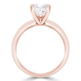 Round Lab Created Diamond Knife Edge Solitaire Engagement Ring in Rose Gold (MVSLG1279-R)