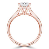 Round Lab Created Diamond Cathedral Solitaire Engagement Ring in Rose Gold (MVSLG1280-R)